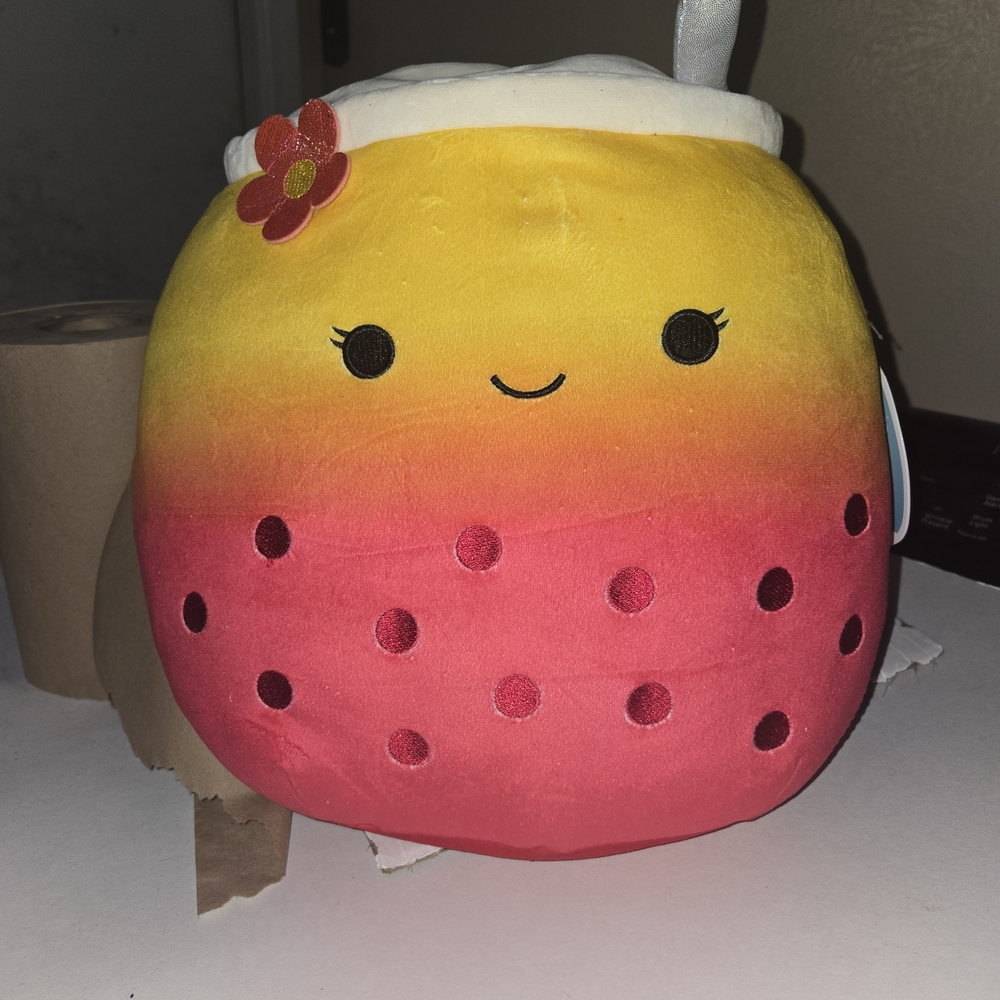 Yellow and Pink Smiling Plush Toy